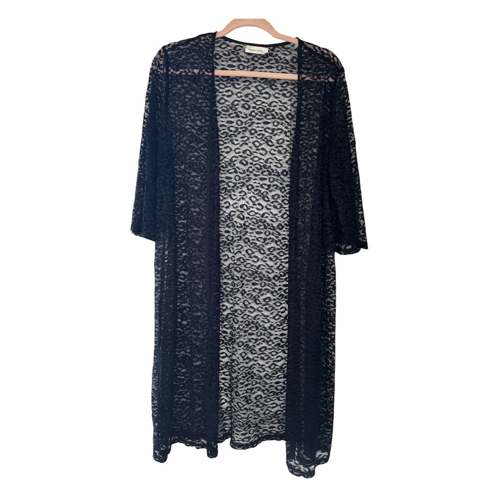 Southern Stitch Lace Duster Cardigan Black Whimsigoth Witchy Boho Fairycore L/XL